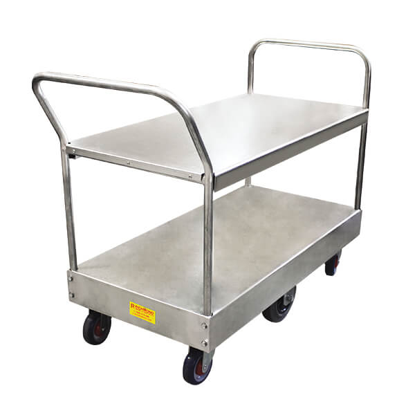 Wide 6 Wheel Stock Trolley Twin Platform Twin Handle | PGR301 image 0