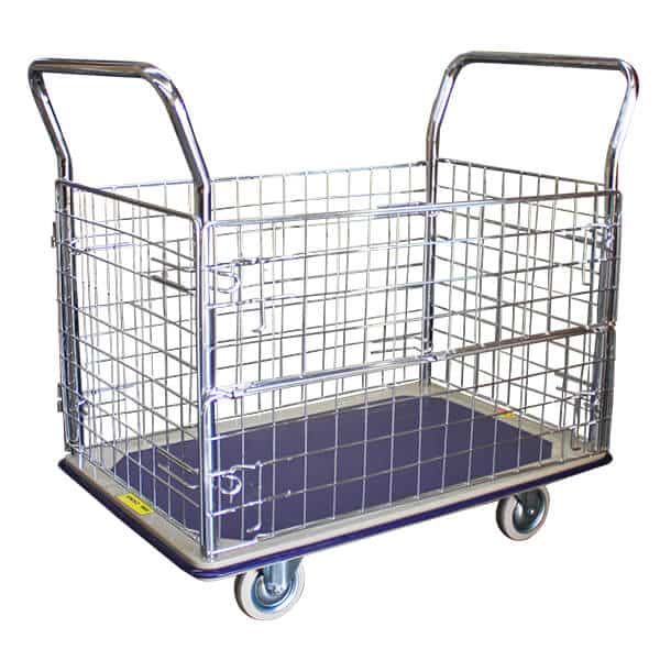 Single Deck 910x610mm Caged Platform Trolley | PFR020 image 0