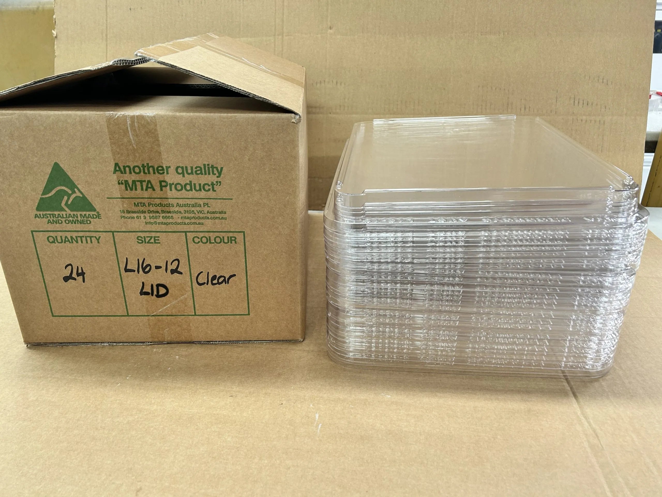 MTA DISPLAY TRAY LID (SUIT 1612) STACKABLE CLEAR (L1612-LID). image 0