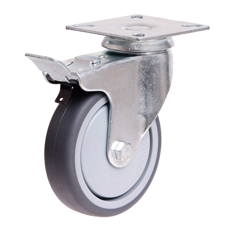 Richmond Castor Swivel with Institutional Rubber 100mm Wheel and Brake (S4710B) image 0