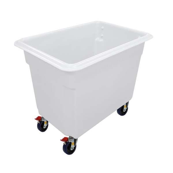 Natural 150L Tapered Rotationally Moulded Plastic Tub (RTR150N) - 125mm Reb Rubber 2x Rigid and 2x Brake image