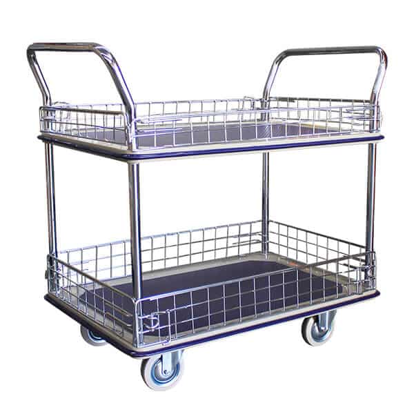 Double Deck 910x610mm Caged Platform Trolley | PFR021 image 0