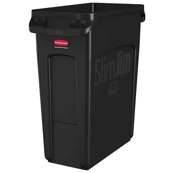 Rubbermaid Vented SLIM JIM® 61L Black Container | RFG1955959 image 0