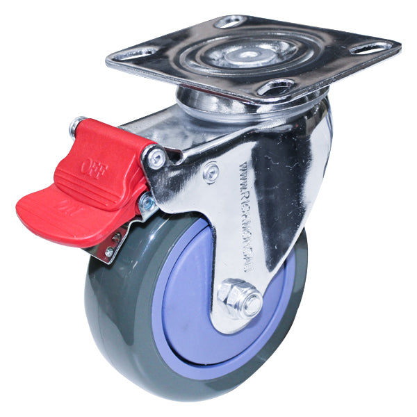 Richmond Castor Swivel with Polyurethane 100mm Wheel (S4486BR) image 0