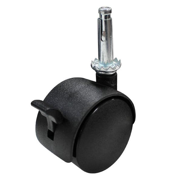 Richmond 50mm Grip Neck Twin Wheel Swivel Furniture Castor with Wheel Brake (S51BPK2) QTY 2 image 0