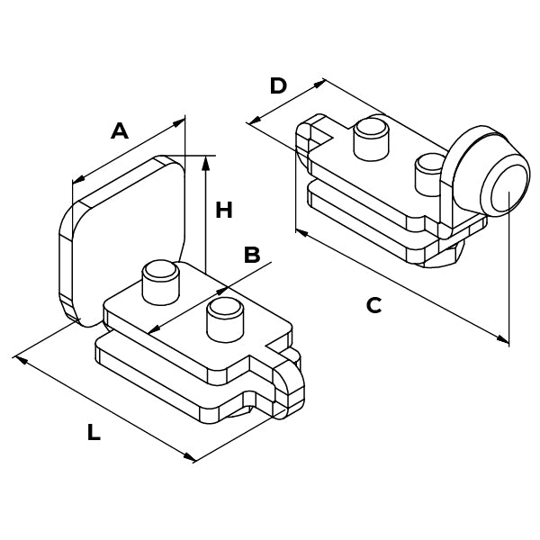 Hanging Gate End Cap & Stop to Suit 35mm Channel (GTR166) image 1