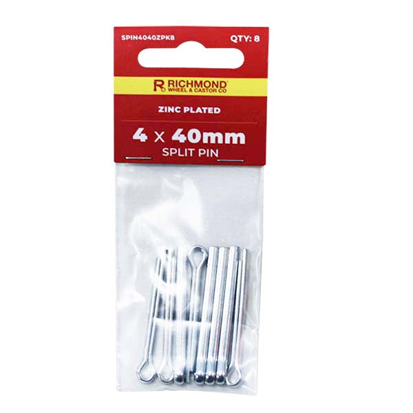 4 x 40mm Zinc Plated Split Pin - 8 Pack (SPIN4040ZPK8) image 0