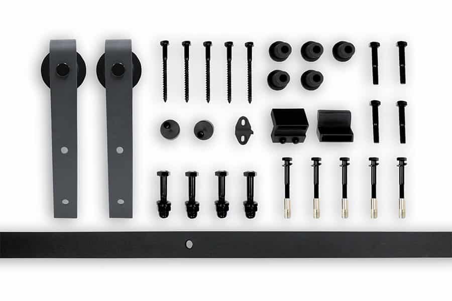 Country Style Black Steel 2m Barn Door Hardware Kit (BHR001) image 2