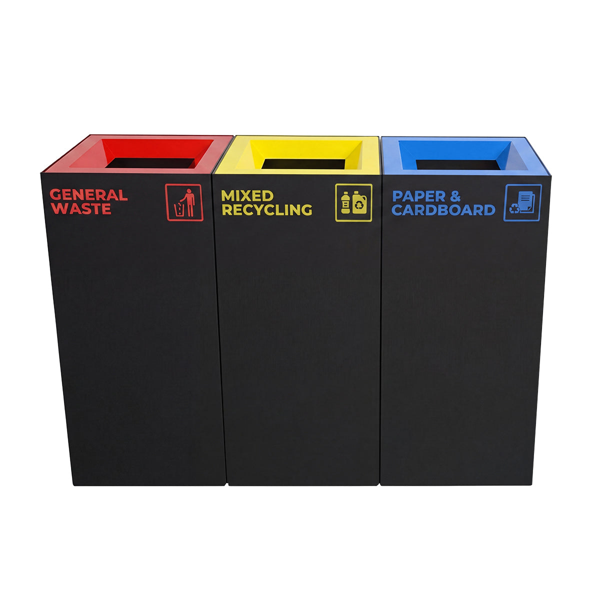 Waste Recycling Station Kit - General Waste, Recycling, Paper & Cardboard Recycling (WRSKT003)