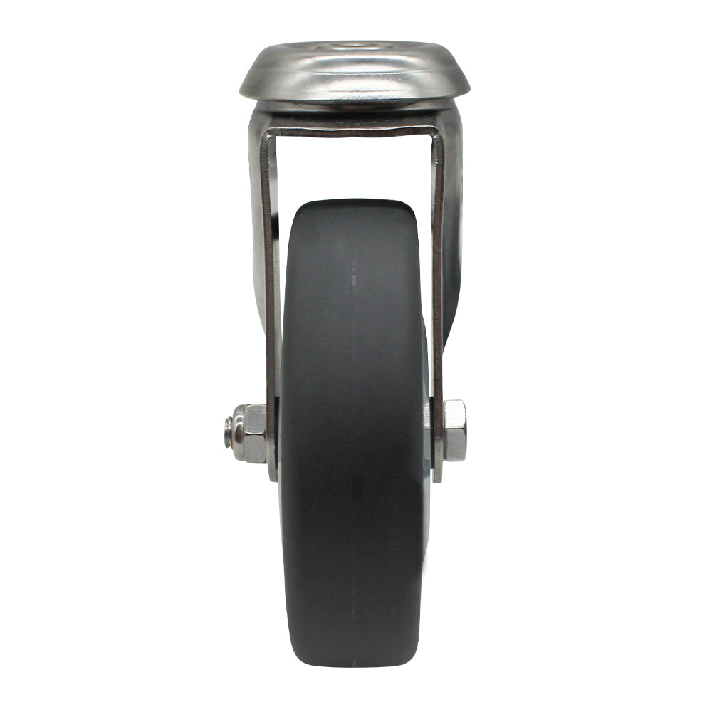 100mm Rubber Wheel 70kg Capacity Stainless Steel Castor (S4728) image 1