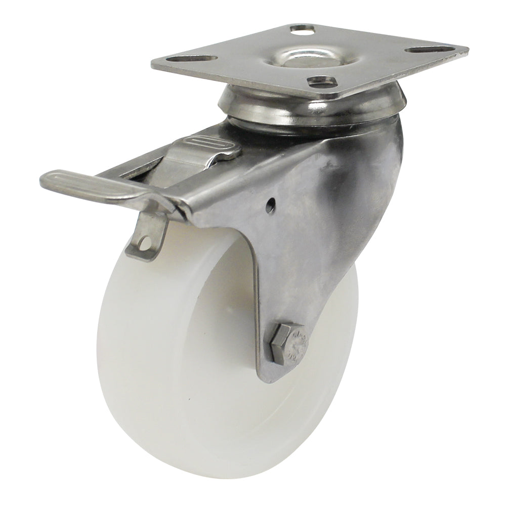 75mm Nylon Wheel 50kg Capacity Stainless Steel Brake Castor (S3730B) image 0