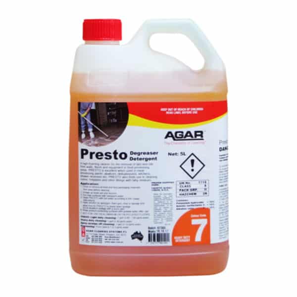 Agar 5L Presto High-Foaming Cleaner for Fats & Oils (AGA019) image 0
