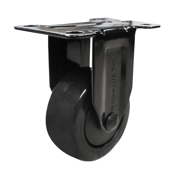 75mm Black Polyurethane Wheel 80kg Capacity Rigid Castor (R3399) image 0