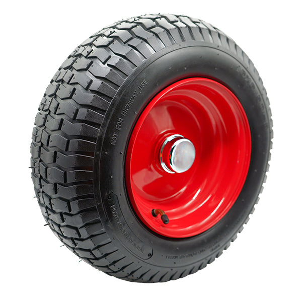 400mm Steel Centred Offset Pneumatic Wheel | 1" Axle Diameter (PN1634-1BB) image 0