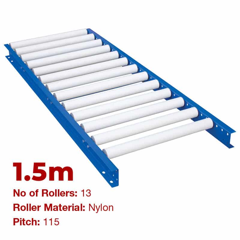 600mm Wide Gravity Conveyor with Nylon Rollers - 1.5m Long (CGR095) image 0