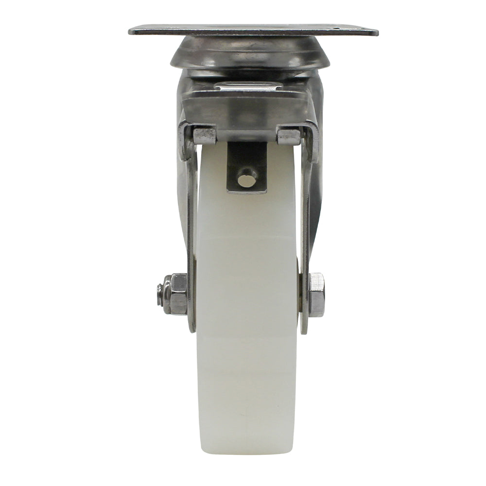 100mm Nylon Wheel 70kg Capacity Stainless Steel Brake Castor (S4730B) image 1