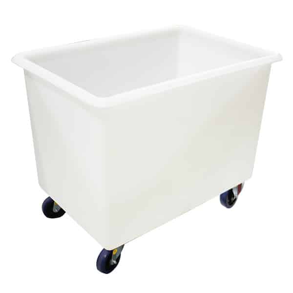 Natural 340L Straight Rotationally Moulded Plastic Tub - 125mm Reb Rubber 2x Rigid and 2x Swivel image