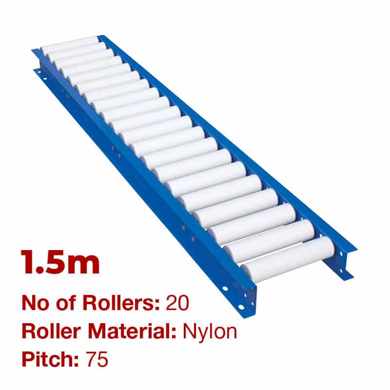290mm Wide Gravity Conveyor with Nylon Rollers - 1.5m Long (CGR071) image 0