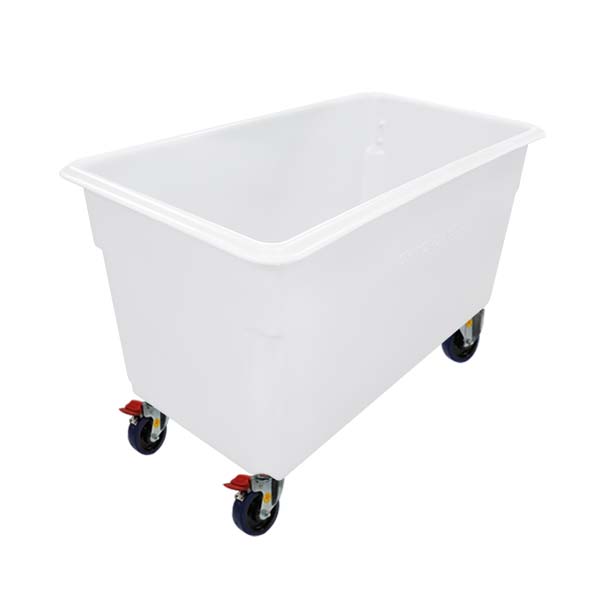 Natural 450L Tapered Rotationally Moulded Plastic Tub (RTR450NAT) - 125mm Reb Rubber 4x Brake image
