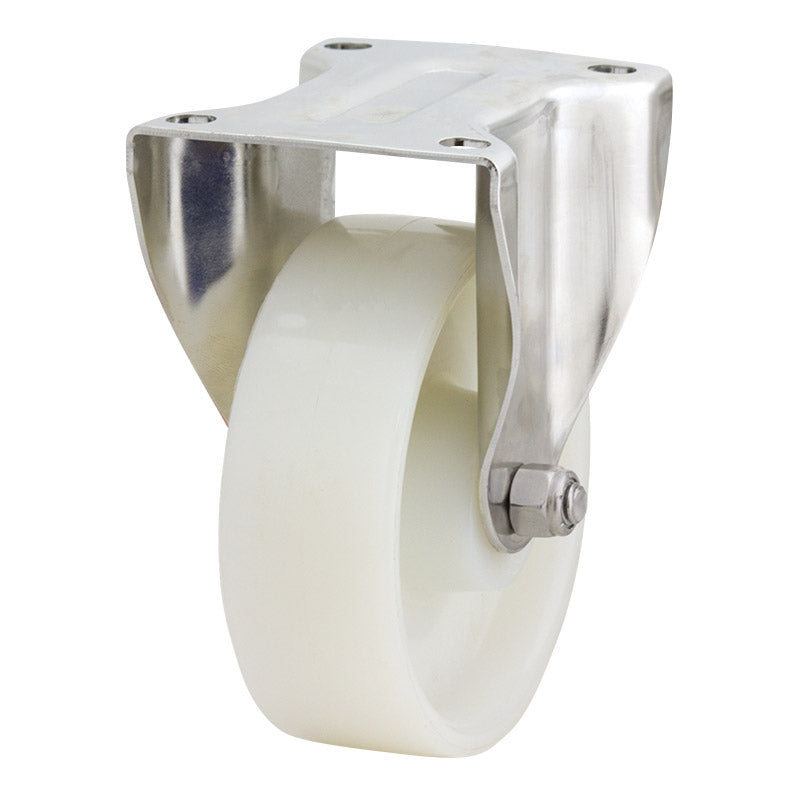 Richmond Rigid 150mm Solid White Nylon Wheel Stainless Steel Excel Castor (R6143) image 0