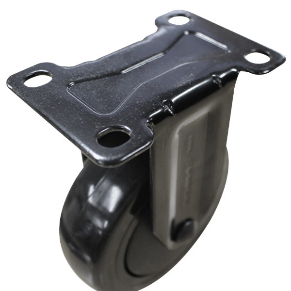 100mm Black Polyurethane Wheel 80kg Capacity Rigid Castor (R4363) image 2