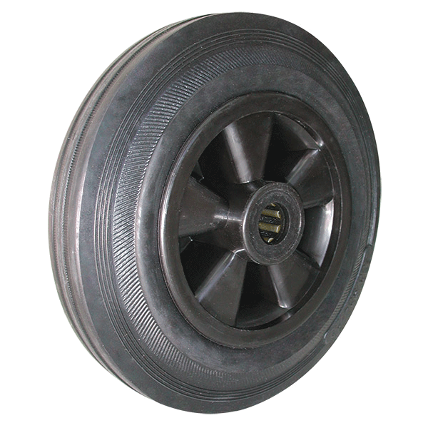 200mm Rubber On Nylon RB Black Tyre Richmond Wheel | RN8875-50 image 0