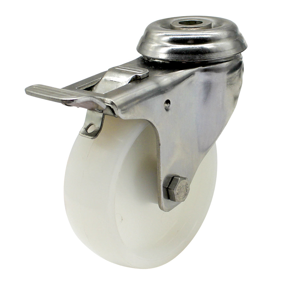 75mm Nylon Wheel 50kg Capacity Stainless Steel Brake Castor (S3732B) image 0