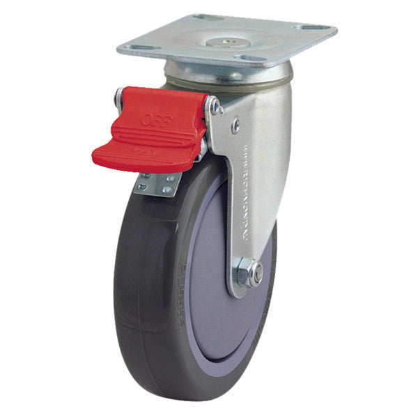 Richmond Castor Swivel with Polyurethane 150mm Wheel and Brake (S6106B) image 0
