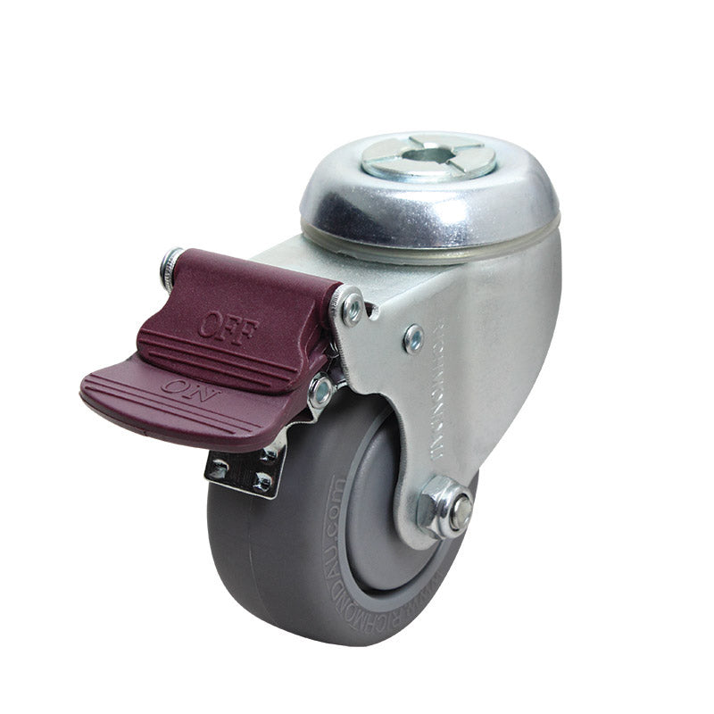 Richmond Castor Swivel with 75mm Institutional Rubber Wheel and Brake (S3080B) image 0