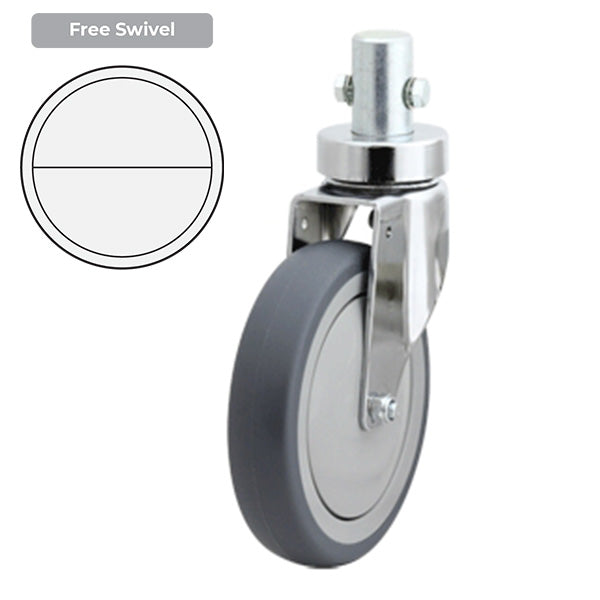 150mm Grey Rubber Wheel 120/100kg Capacity Medical Castor (S6293) image 0