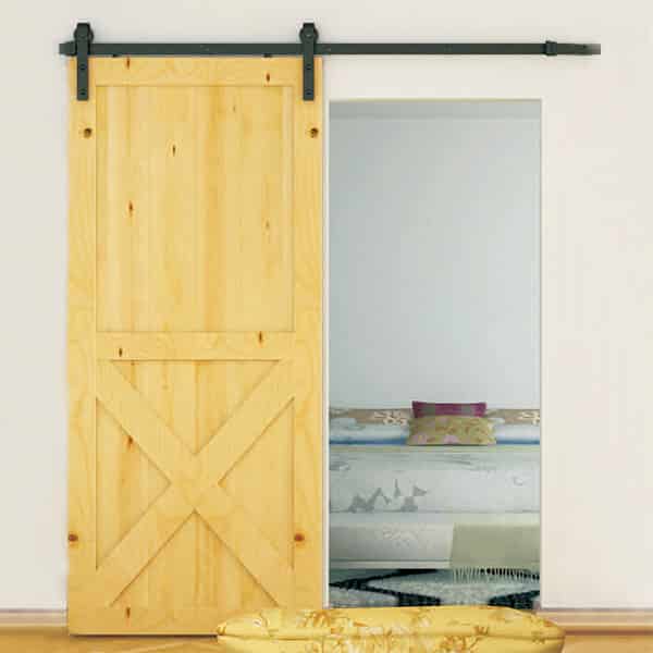 Country Style Black Steel 2m Barn Door Hardware Kit (BHR001) image 0