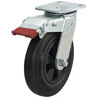 Richmond Castor Swivel with 200mm Rubber Wheel with Swivel Lock and Brake (S8872SLB) image 0