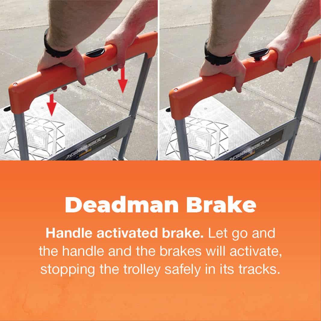 900 x 600mm Folding Platform Trolley with Deadman/Handle Brake | PFR043 image 1