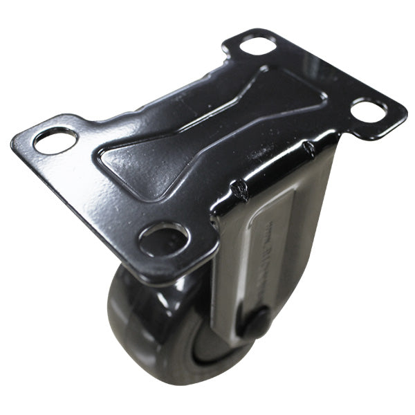 75mm Black Polyurethane Wheel 80kg Capacity Rigid Castor (R3399) image 2