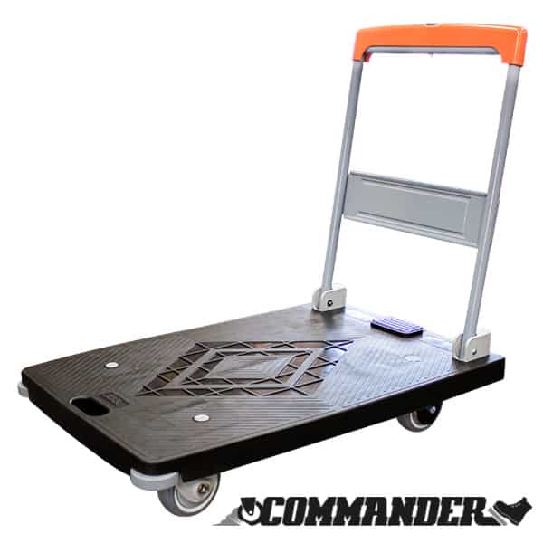 900 x 600mm Folding Platform Trolley with Deadman/Handle Brake | PFR043 image 0