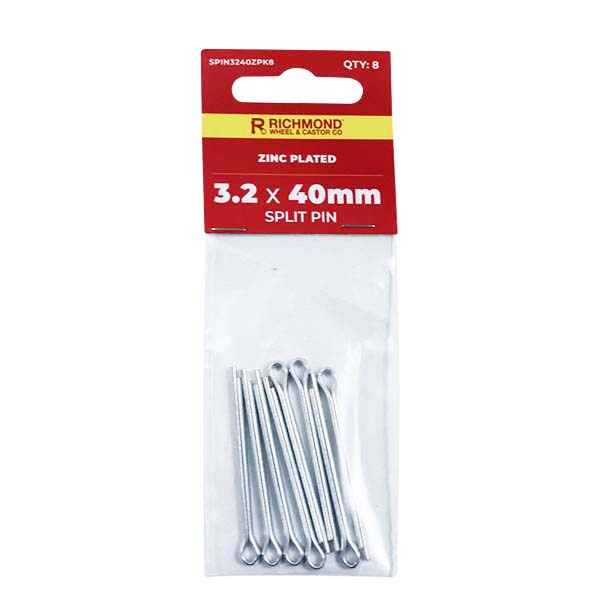 3.2 x 40mm Zinc Plated Split Pin - 8 Pack (SPIN3240ZPK8) image 0