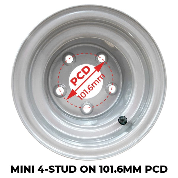 8' X 5.375" Steel Rim With Mini 4 On 101.6mm PCD Stud Pattern (RI08X375MN-75) image 2