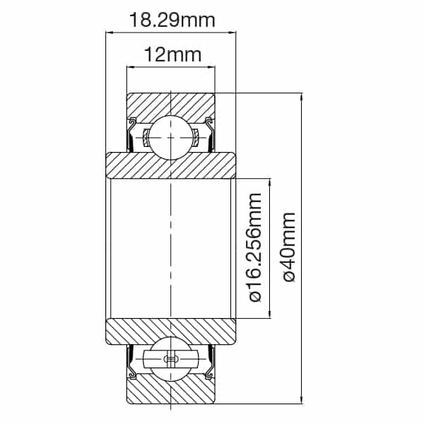203KRR2 Round Bore Agricultural Bearing 40mm x 16.256mm x 18.29mm image 1