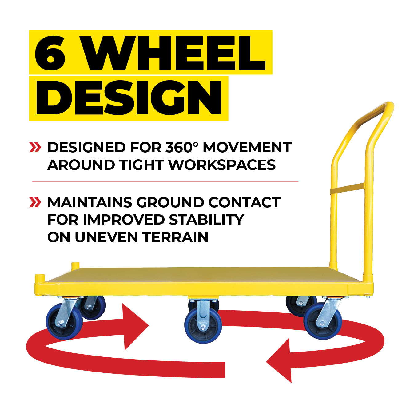 Rocking 6 Wheel Platform Trolley | 915 x 1830mm | PFR040