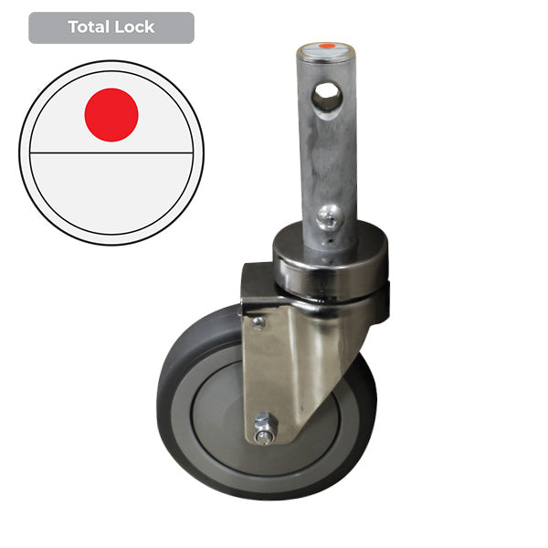 Swivel 125mm Grey Rubber Wheel Central Locking Castor (S5293B) image 0