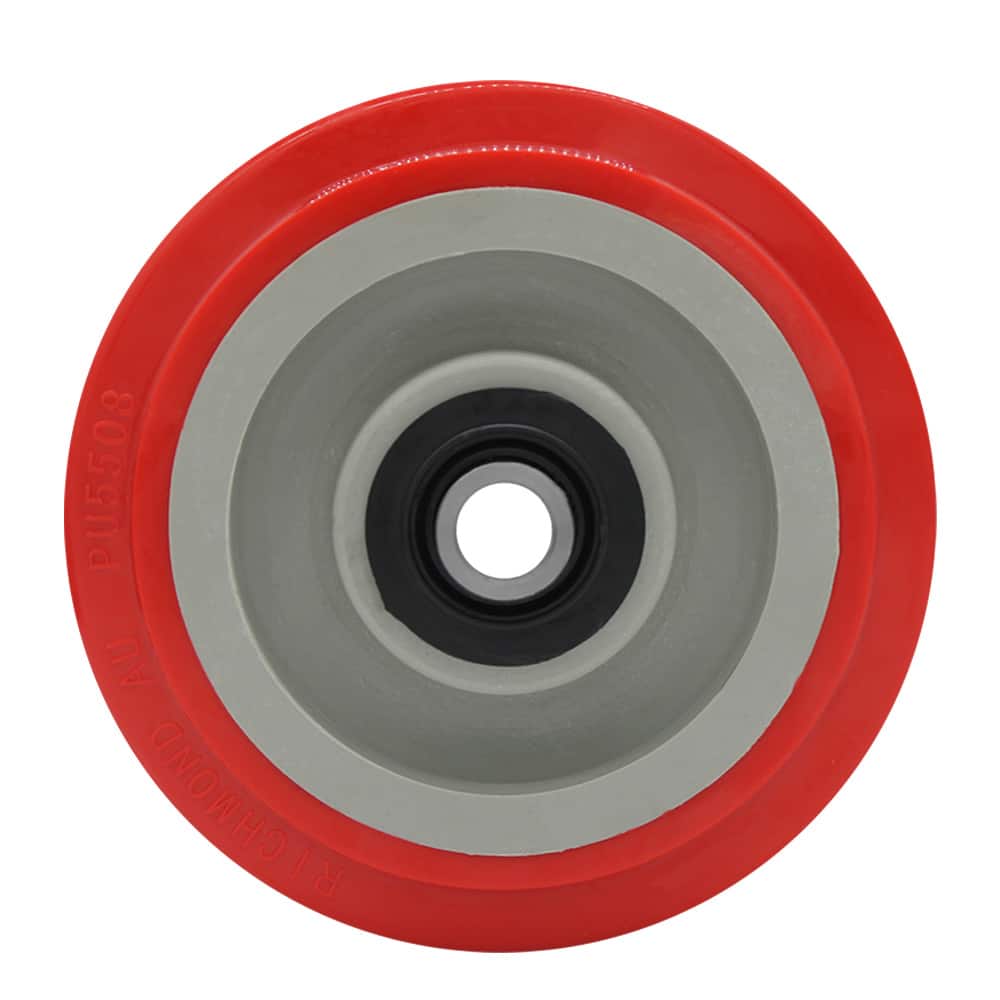 125mm Polyurethane Tyred Nylon Centred Wheel | 1/2" Axle Diameter (PU5508-50) image 1