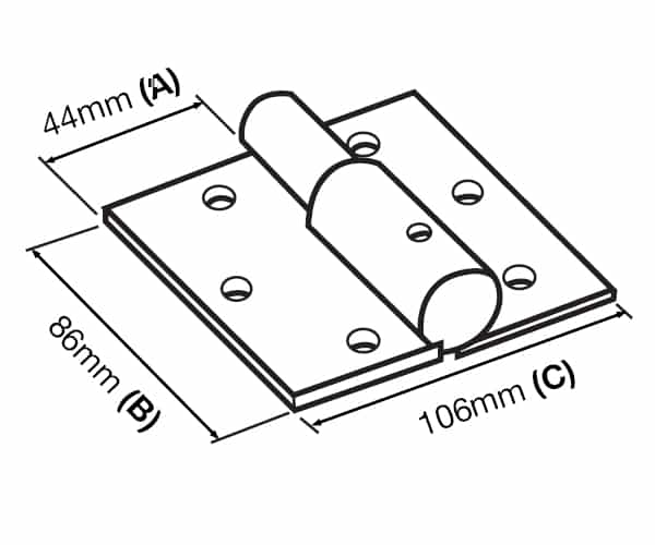Right Handed Butt Hinge (GTR111) image 1