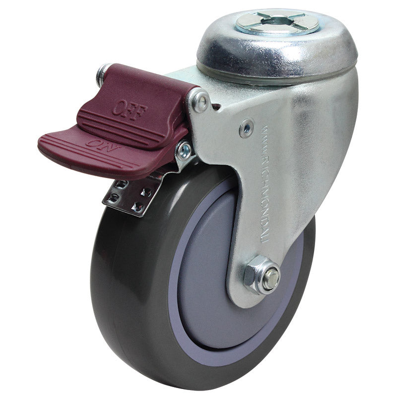 Richmond Castor Swivel with 100mm Polyurethane Wheel and Brake (S4484B) image 0