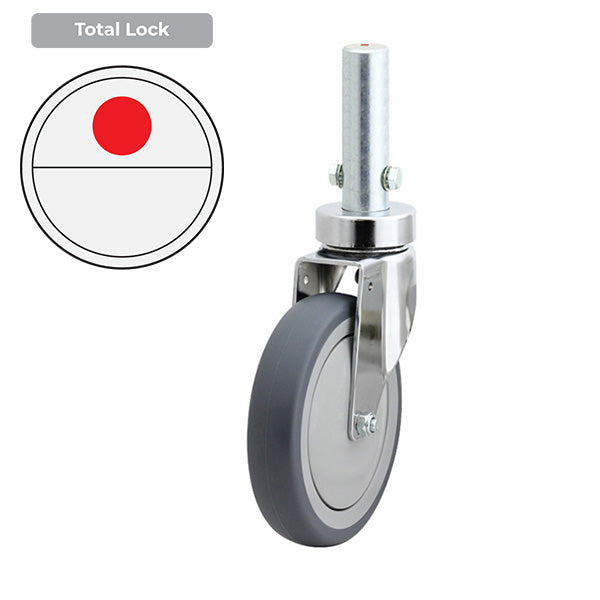 Swivel 150mm Grey Rubber Tyred Wheel Central Locking Castor (S6293B) image 0