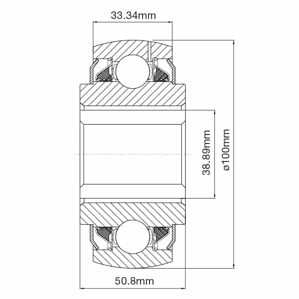 PDNF11008R3 Square Bore Agricultural Bearing 100 x 38.89 x 50.8mm image 1