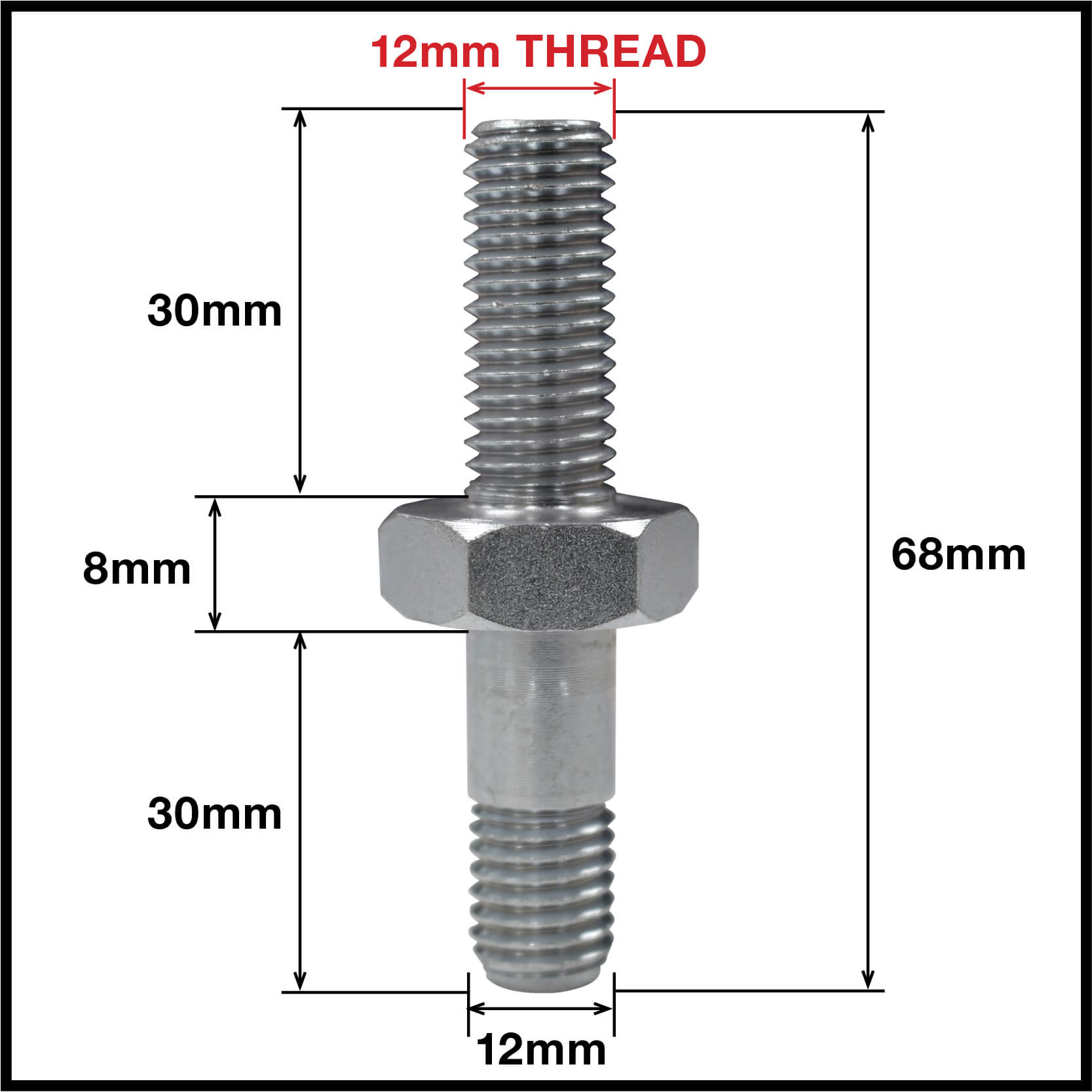 Threaded Metal Pintle Parts For 12mm Thread (063PINTLE-TH1) image 1