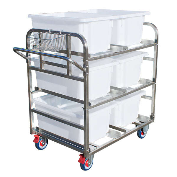 Stainless Steel 6 Bin Order Picker Trolley (OPR030) image 1