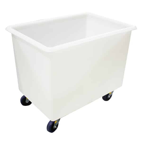 Natural 340L Straight Rotationally Moulded Plastic Tub - 125mm Reb Rubber 4x Swivel image