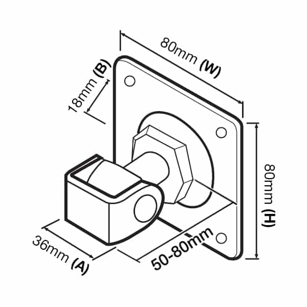 M16 Adjustable Hinge With Fixing Plate (GTR102) image 1
