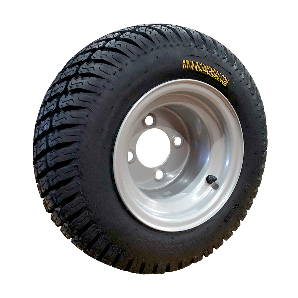16 X 6.50-8 Pneumatic Wheel With Mini 4 Stud Pattern Rim And Premium Turf Tyre (PN16-650-8MN) image 0